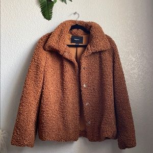 Brown fluffy coat